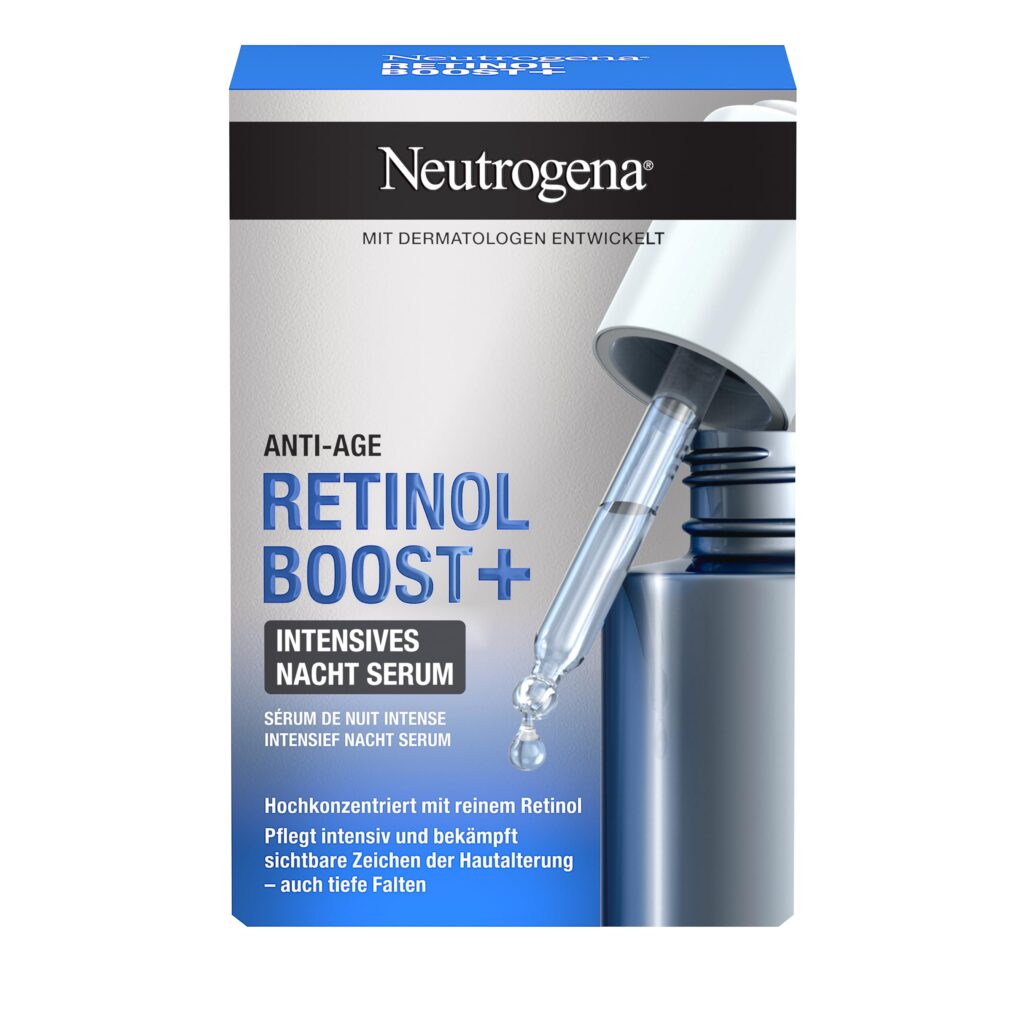 سيروم نيتروجينا ريتينول بوست+ الليلي المكثف (Neutrogena Retinol Boost+ Intense Night Serum) بحجم 30 مل